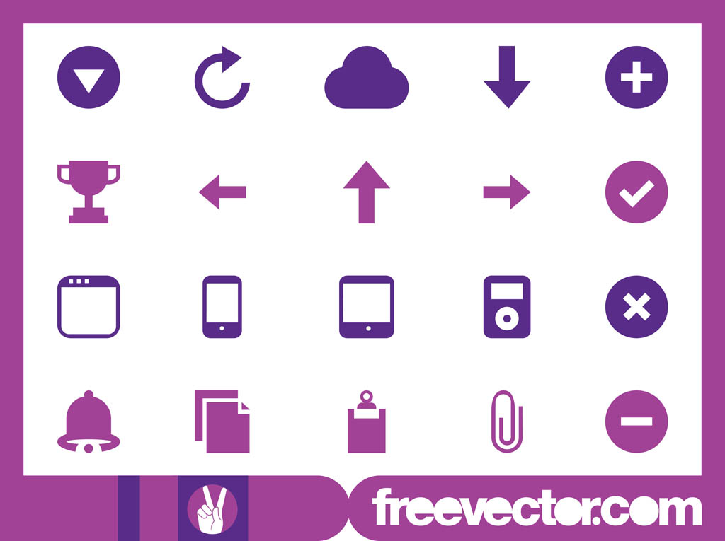 Technology Web Icons Vector Free