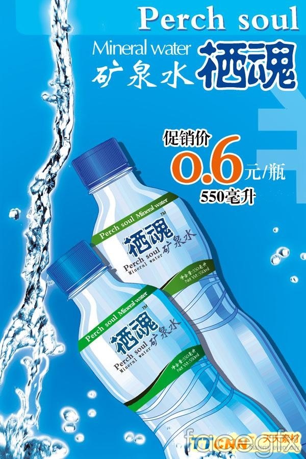 Template for Advertising Water Bottles