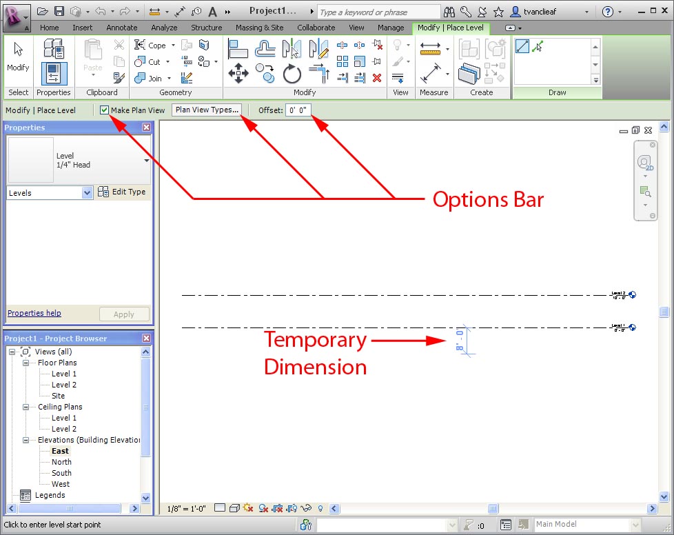 Temporary Dimensions Revit