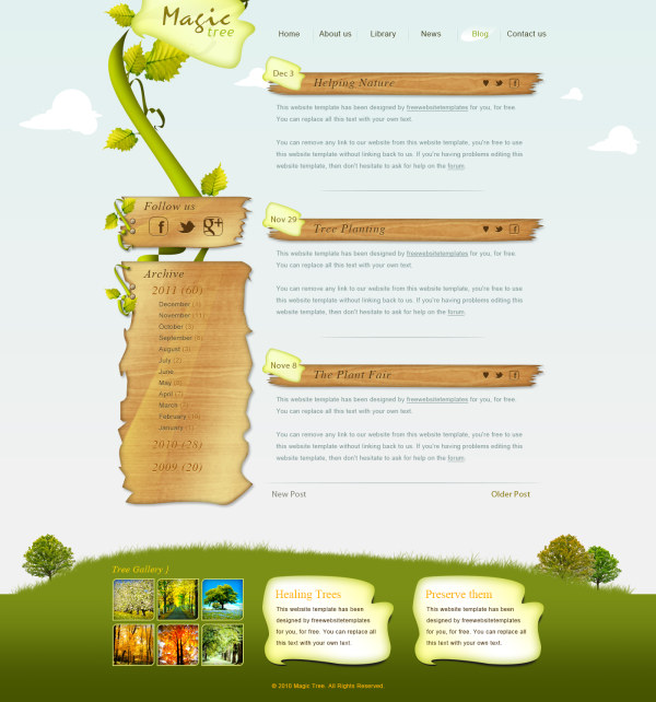 Tree Website Template Free Tree Website Template Free