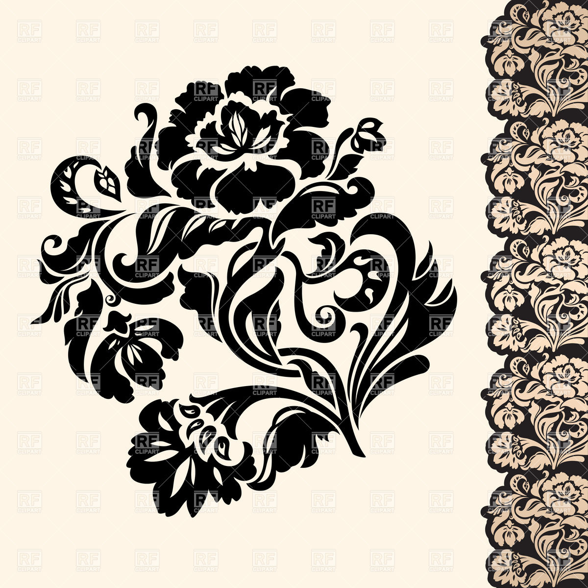 Victorian Flower Border Design