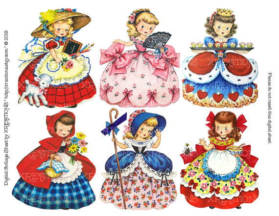 Vintage Girl Greeting Card Vintage Girl Greeting Card