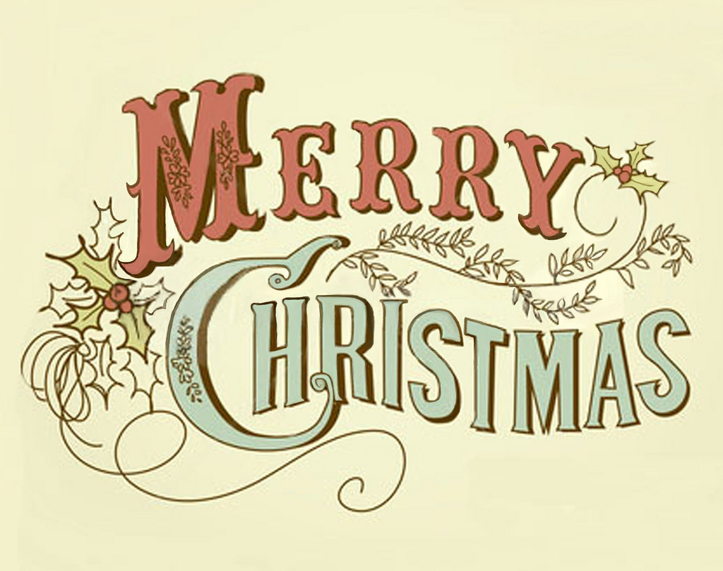 Vintage Merry Christmas Clip Art