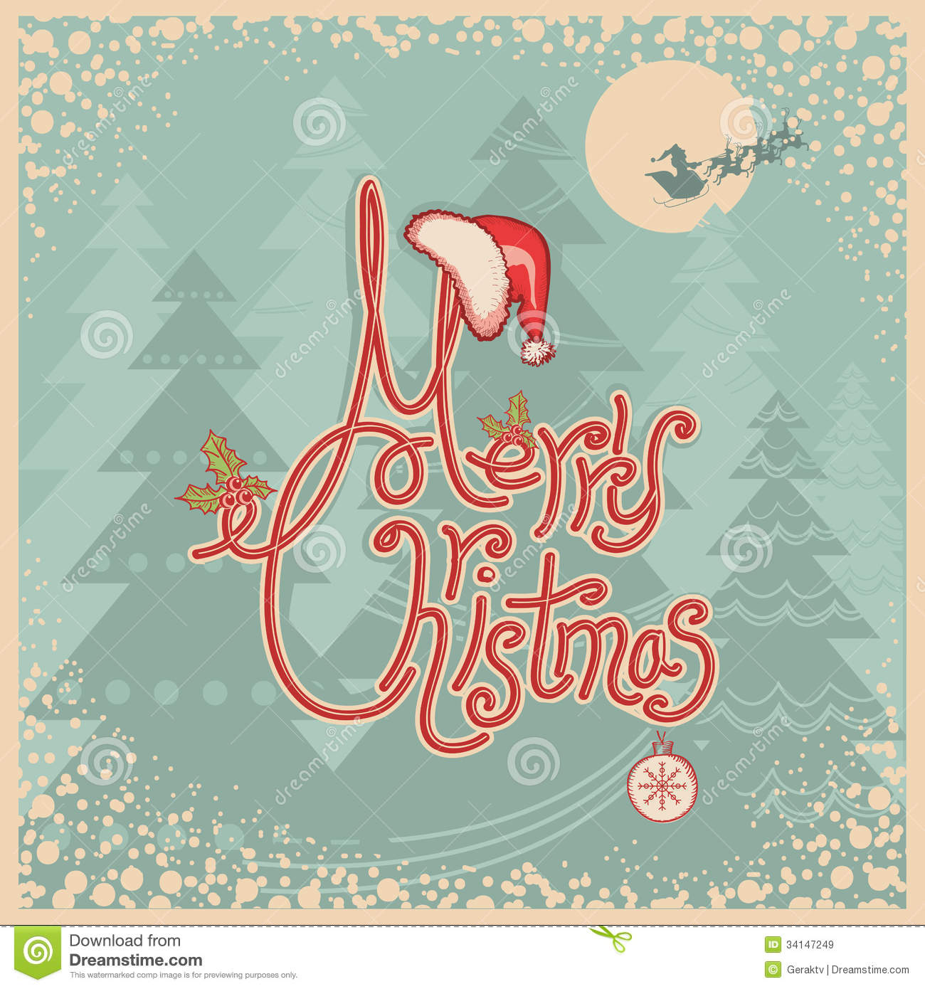 Vintage Merry Christmas Text