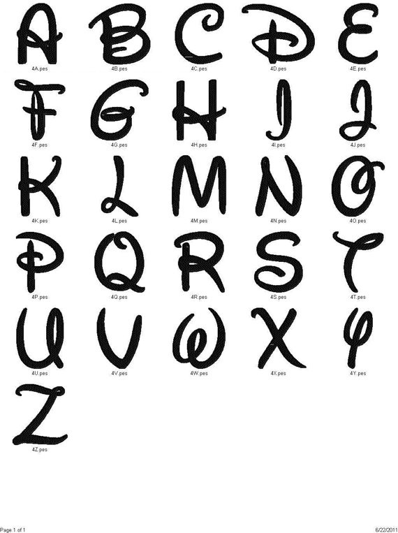 Walt Disney Font Alphabet