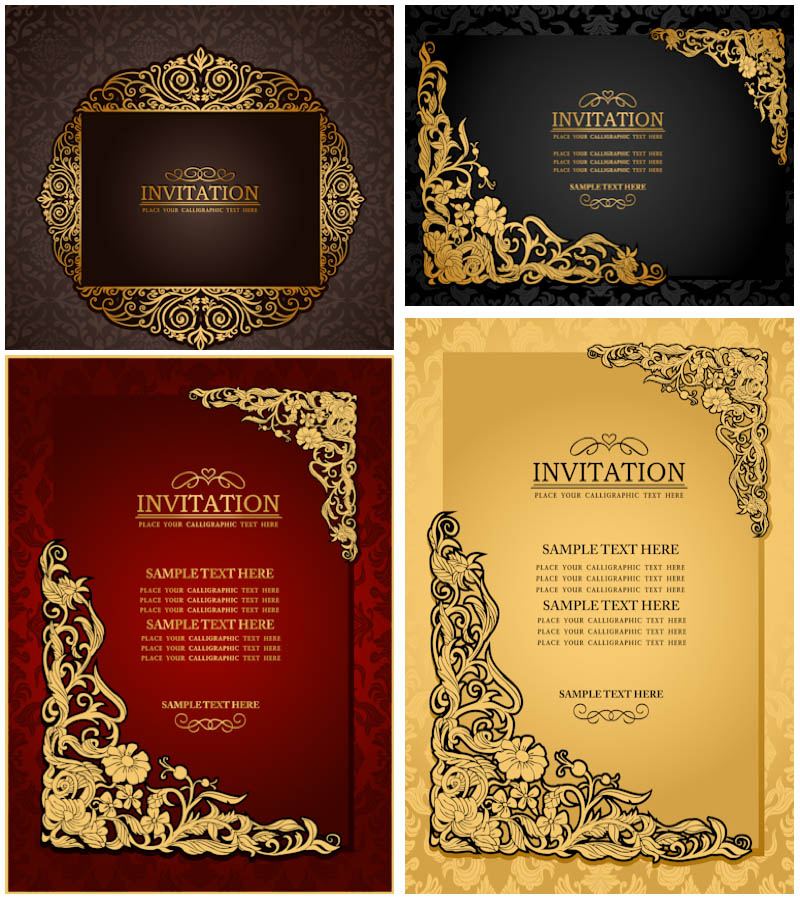 Wedding Invitation Ornate Vector