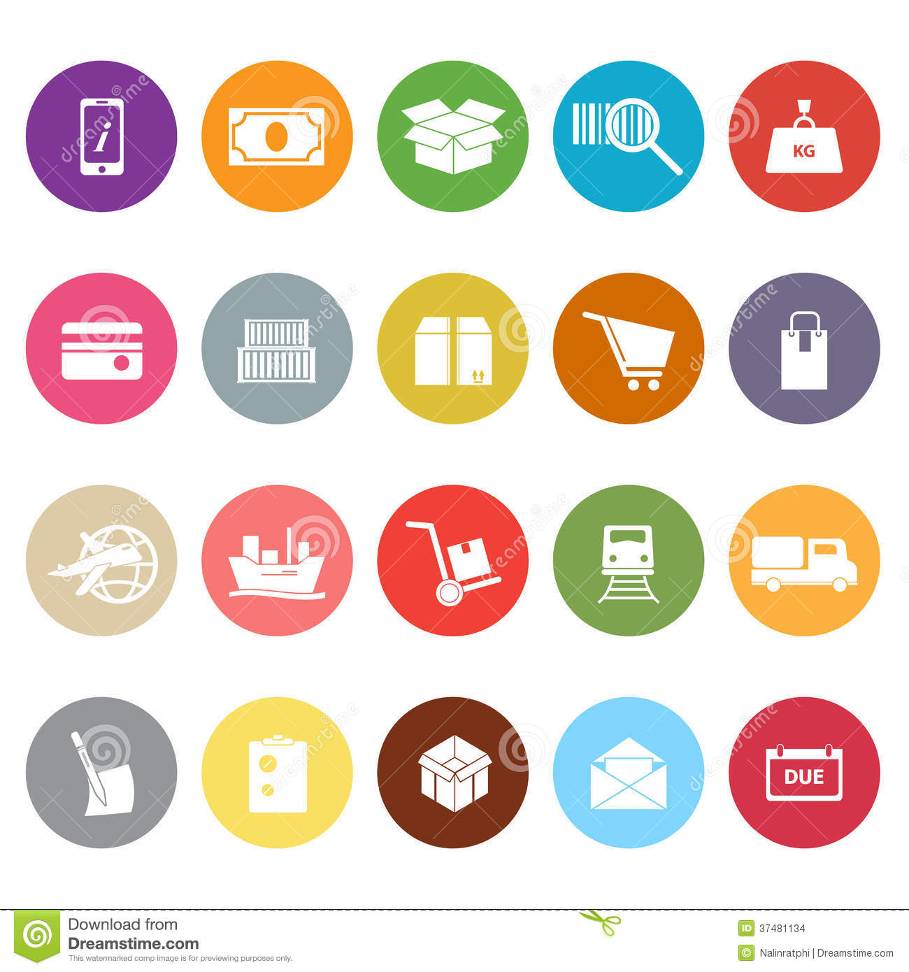 White Flat Icons Vector
