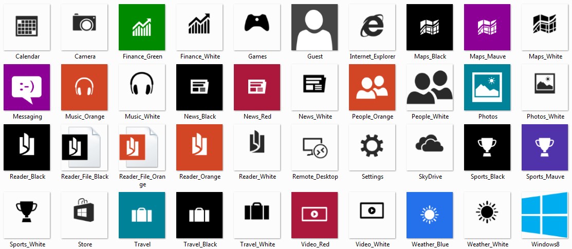 16 Windows 8 Desktop Icons Pack Images