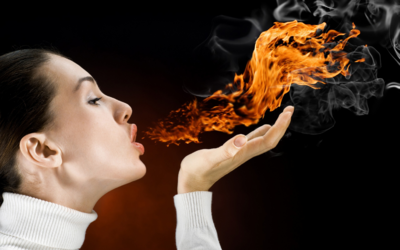 Woman Blowing Fire
