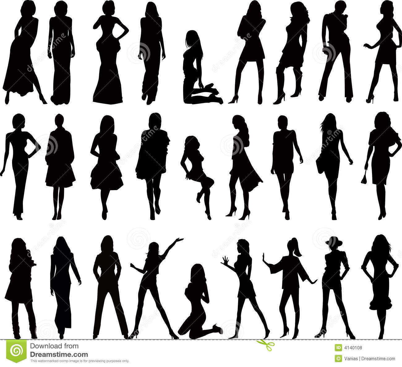 Women Silhouette Vector Illustration