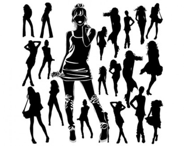 Women Silhouette Vectors Free