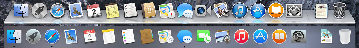 Yosemite Mac OS X Dock