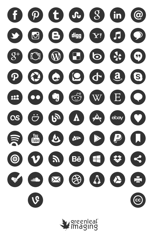 Black and White Social Media Icons Vector Free