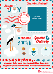 Free Stork Baby Delivery Graphic