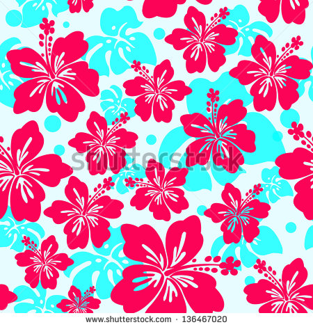 Hawaiian Hibiscus Flower Pattern