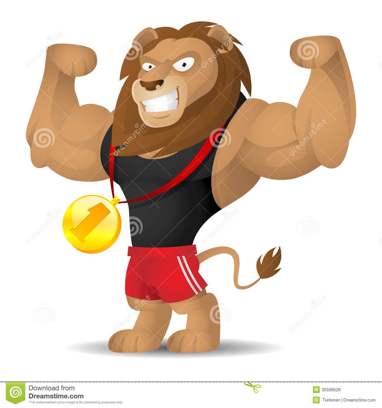 Muscle Cartoon Lion