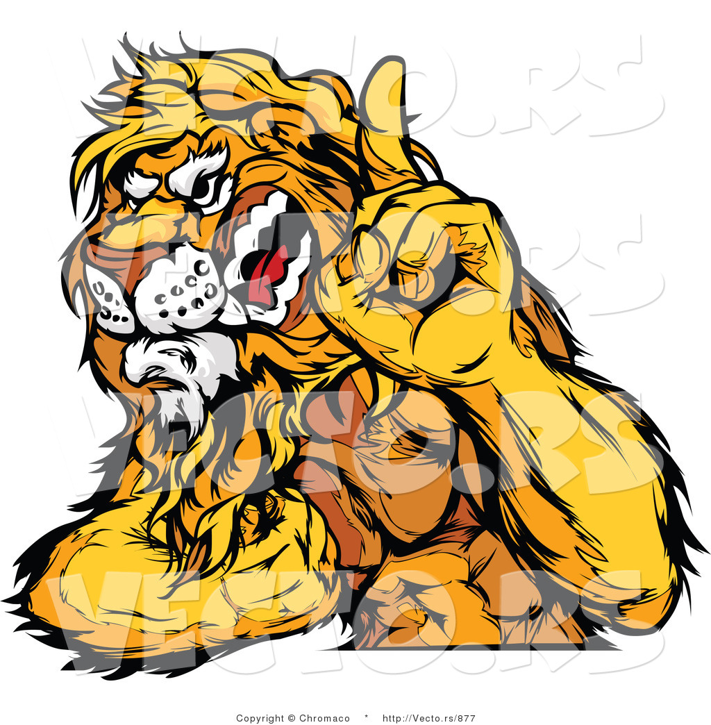 Muscular Lion Cartoon