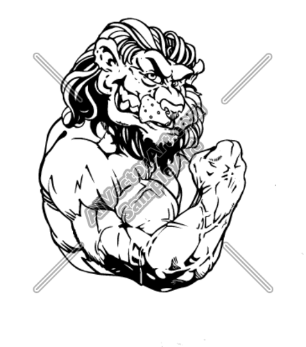 Muscular Lion Drawings in Pencil