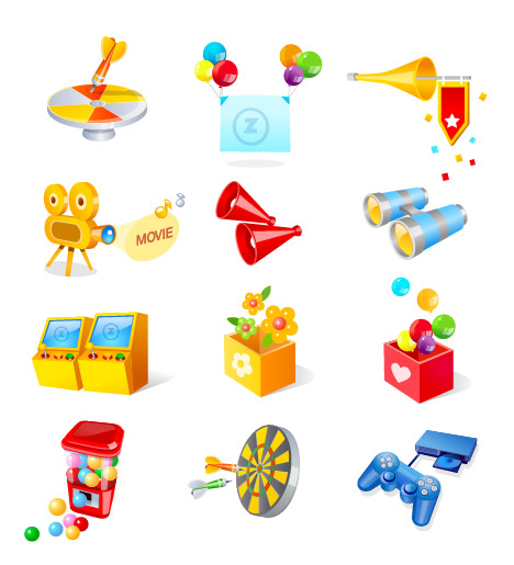 Play Vector Game Icons Play Vector Game Icons