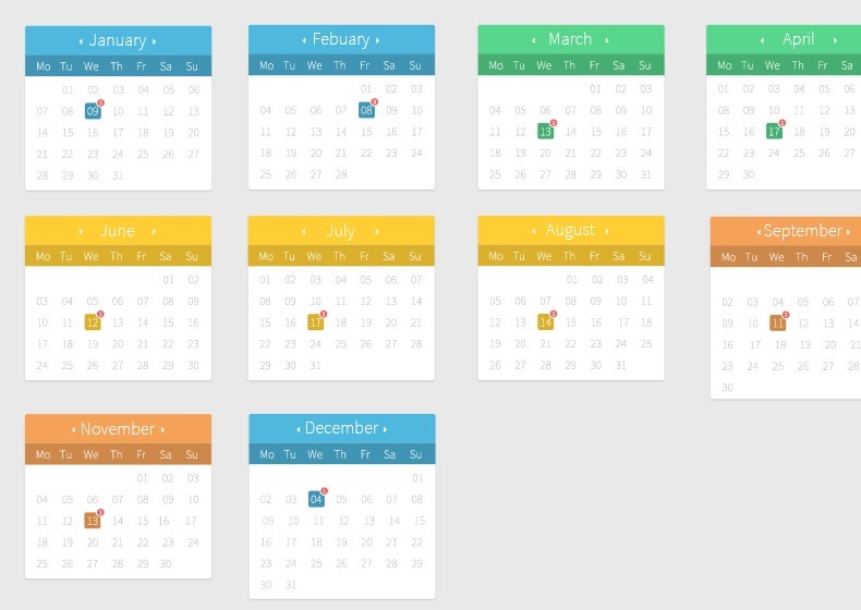 Flat Design Calendar Flat Design Calendar