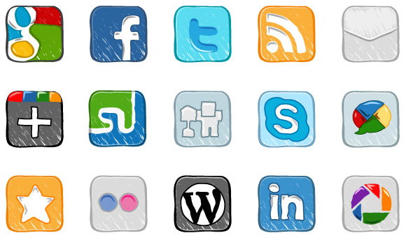 Hand Drawn Social Media Icons Facebook