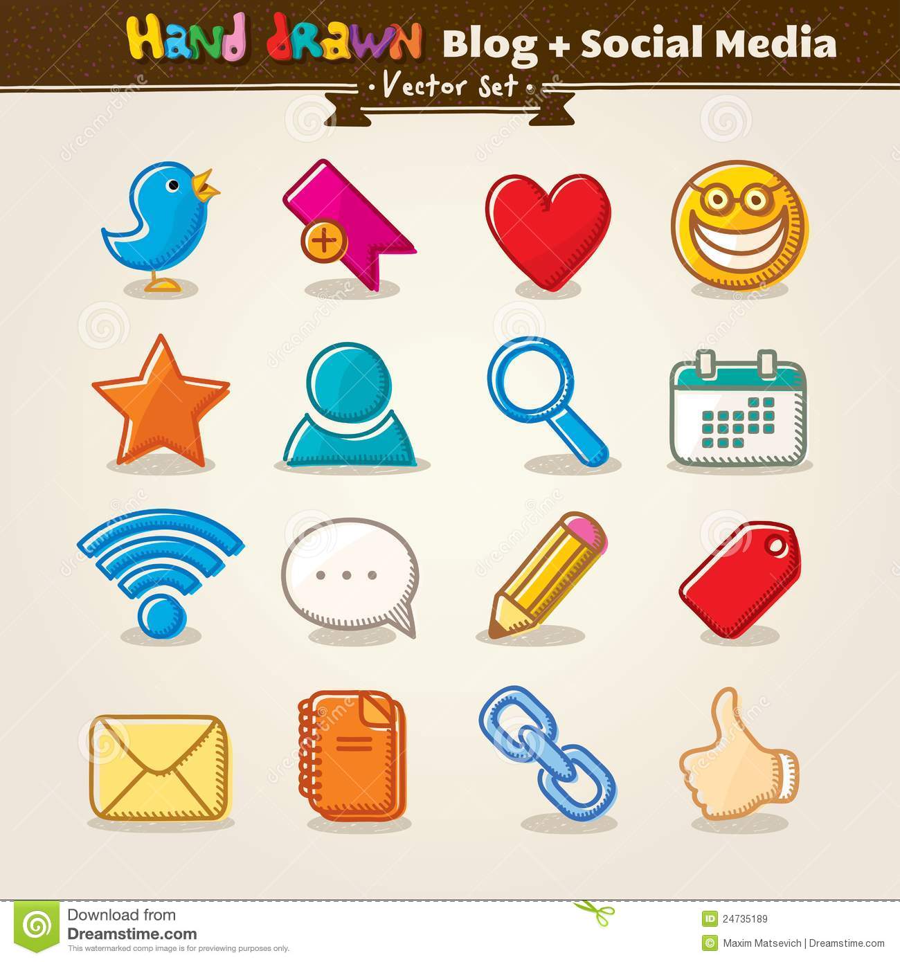 Hand Drawn Social Media Icons Hand Drawn Social Media Icons
