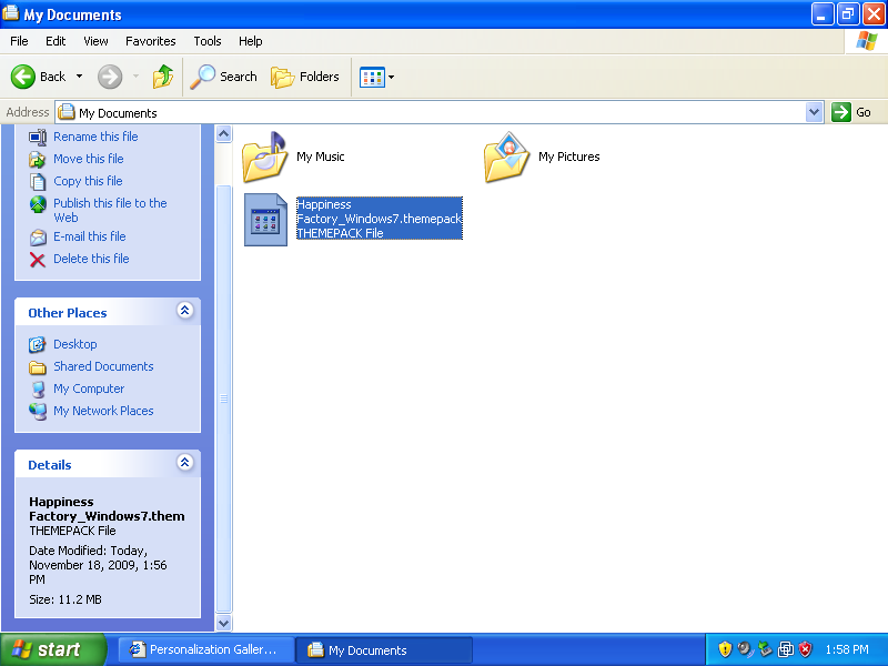 Install Windows Theme Pack File