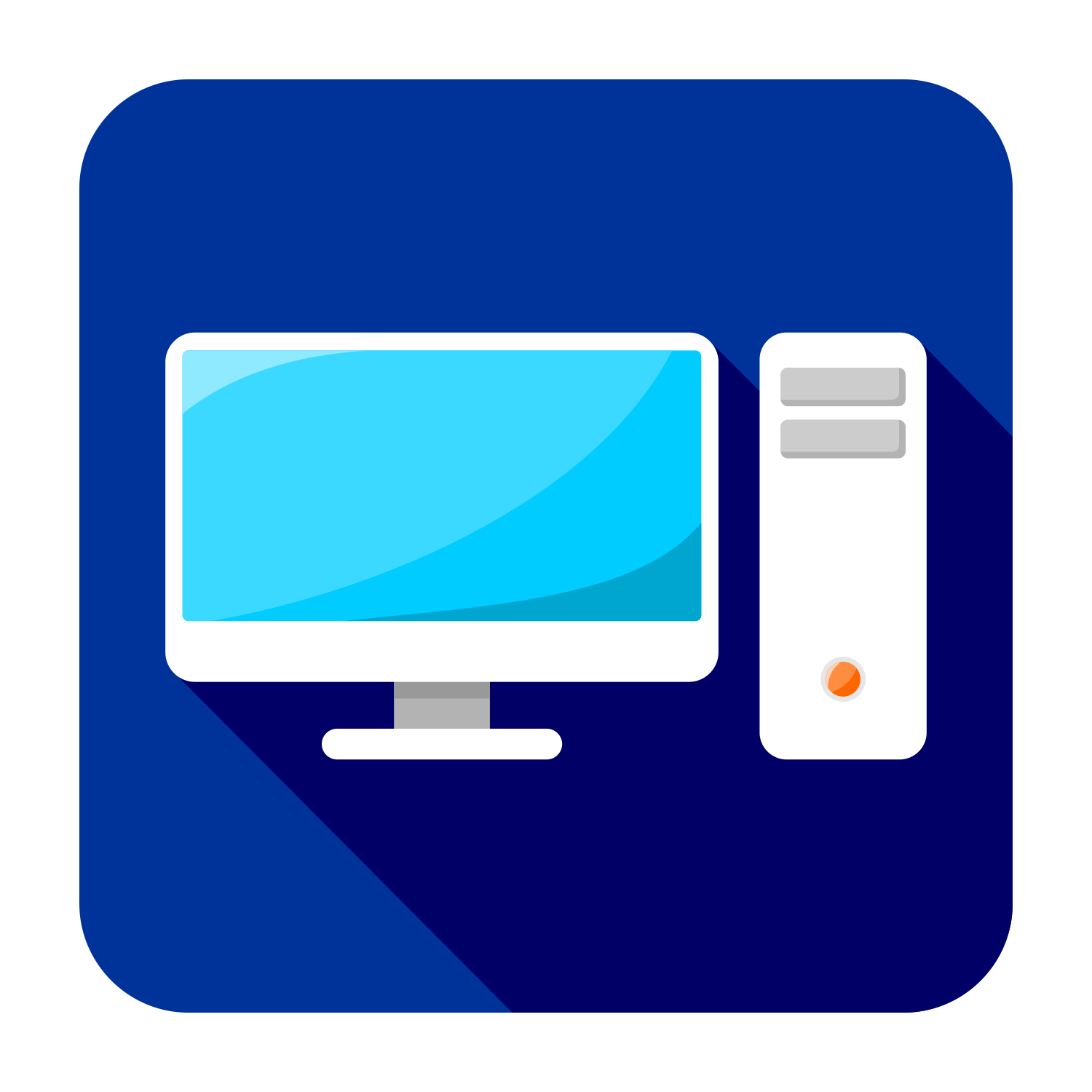 PC Flat Icon Vector