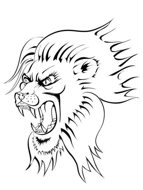 Angry Lion Face Clip Art