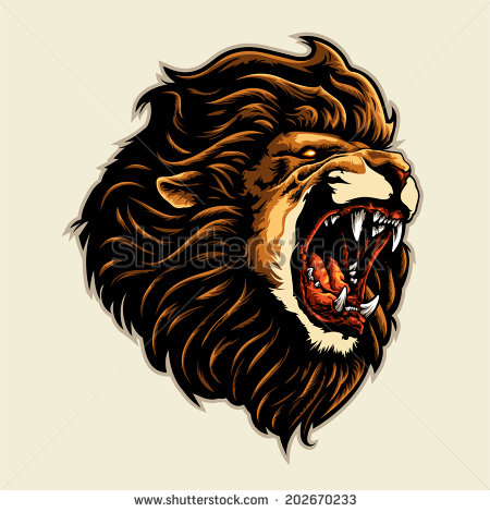 Angry Lion Head Vector
