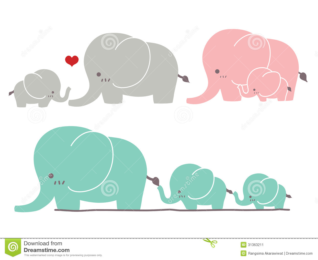 Cute Baby Elephant Clip Art Vector