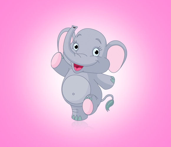 Cute Baby Elephant Vector