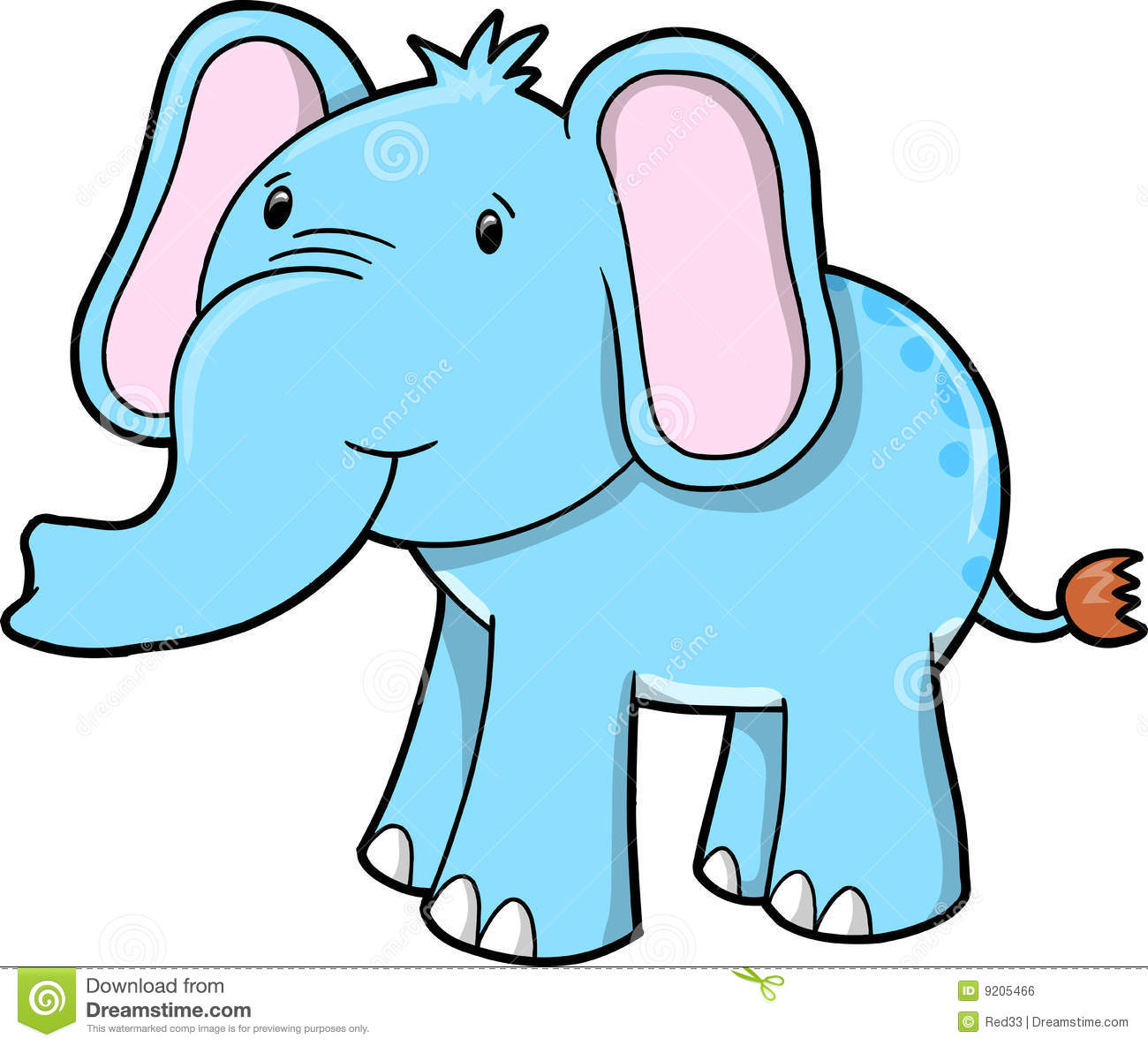 Cute Blue Elephant Clip Art