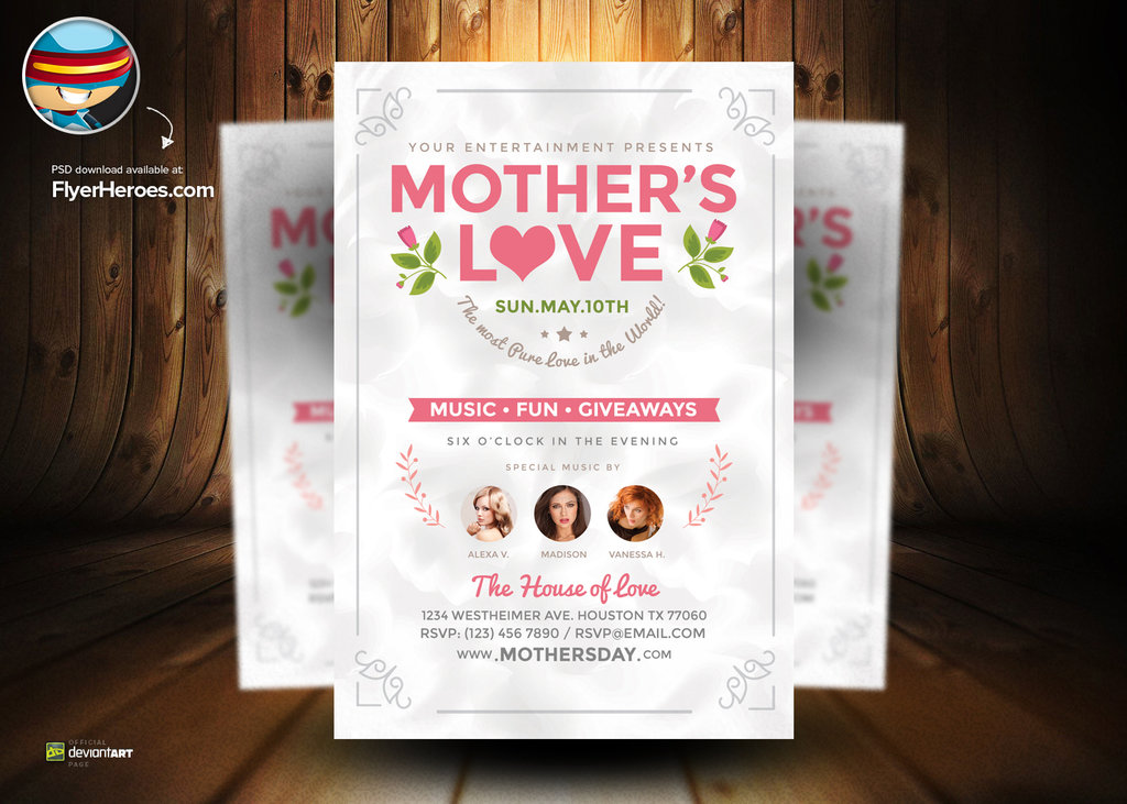 12 Mother's Day Flyer Template PSD Images