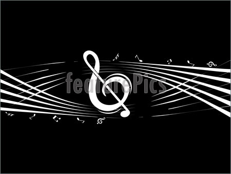 Vector Music Notes On Black Background
