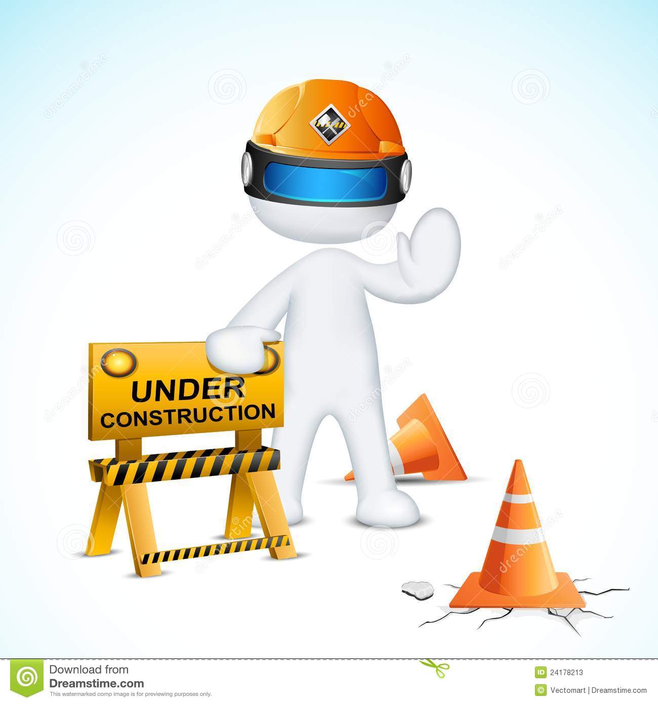 3D Under Construction Vector