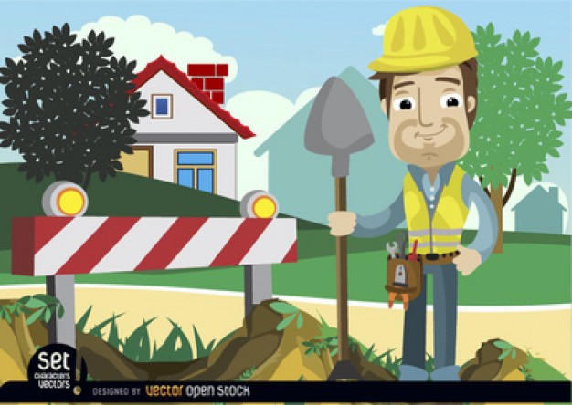 Construction Man with Shovel