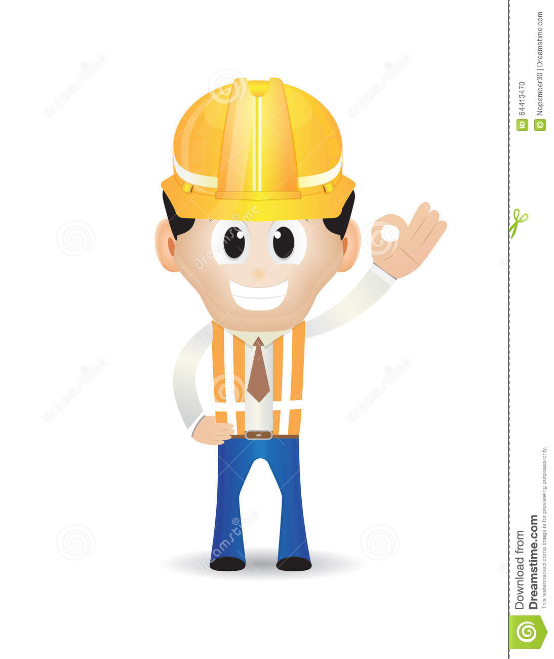 Construction Worker Cartoon Picture of Man