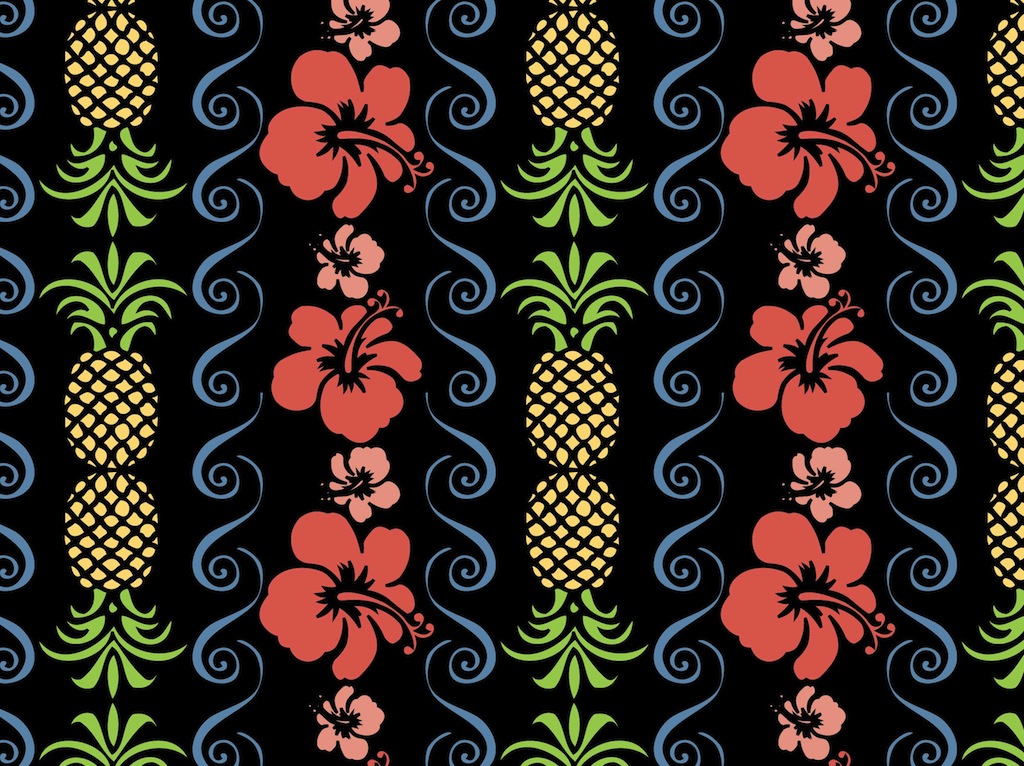 Hibiscus Flower Vector Pattern Free