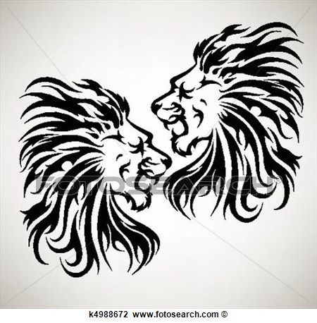 Lion Roar Clip Art Black and White