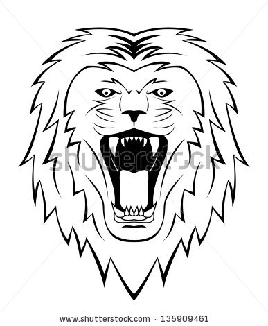 Lion Roaring Drawing