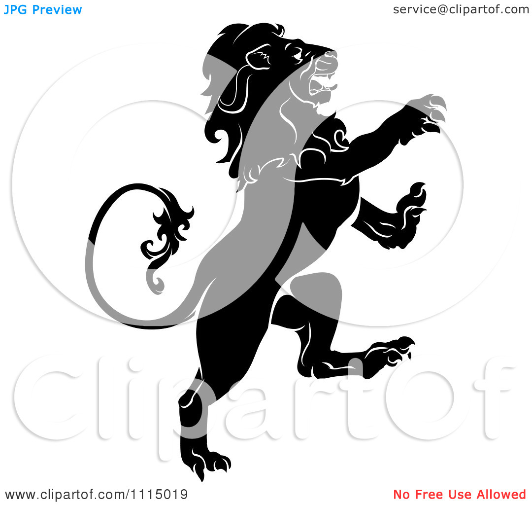 Lion Silhouette Clip Art Black and White