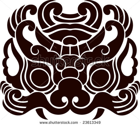 12 Chinese Lion Head Vector Images