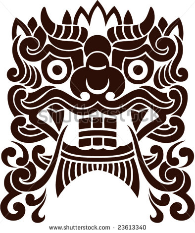 Monster Chinese Traditional Lion Head Pattern
