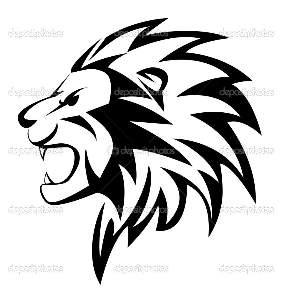 Roaring Lion Head Stencil