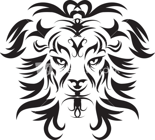 Tribal Lion Head Vector Art