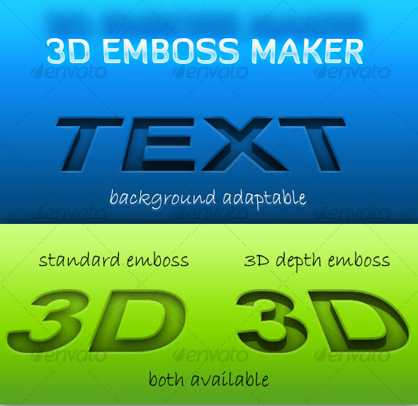 3D Text Photoshop Actions