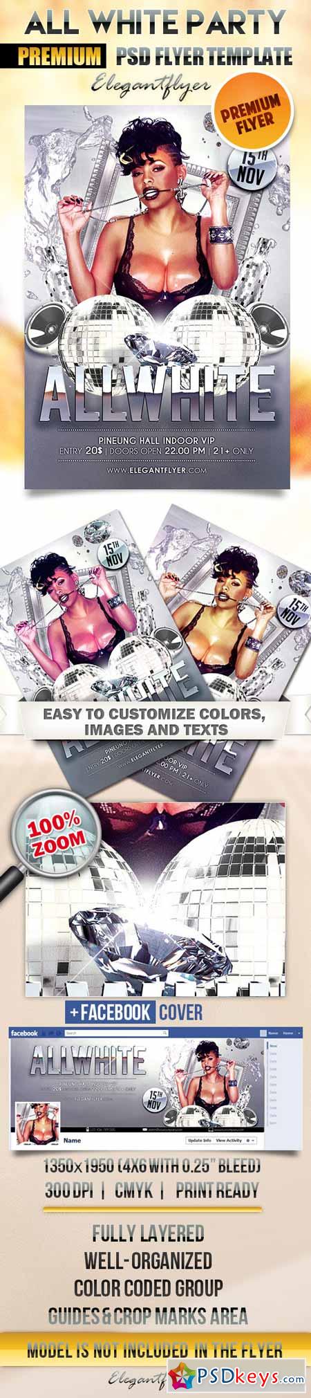 All White Party Flyer PSD Template All White Party Flyer PSD Template