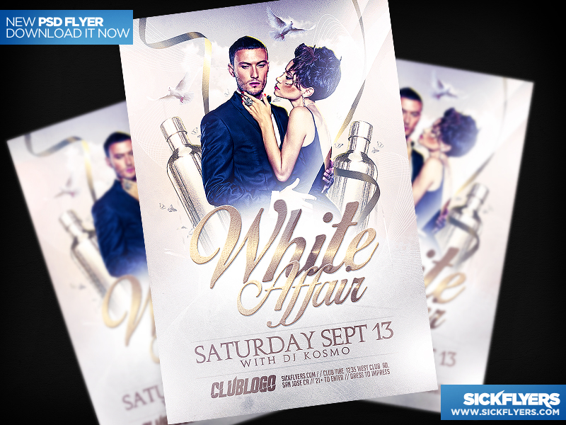 All White Party Flyer PSD Template All White Party Flyer PSD Template