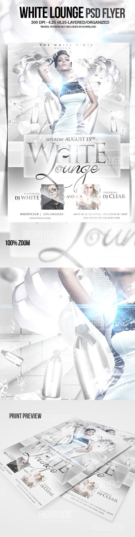 All White Party Flyer Templates